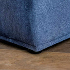 Sillón reclinable individual sin brazos de chenilla azul