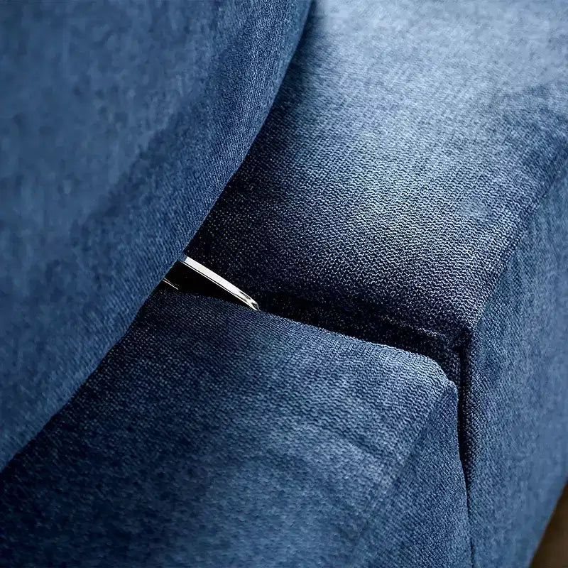 Sillón reclinable individual sin brazos de chenilla azul