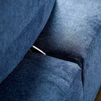 Sillón reclinable individual sin brazos de chenilla azul
