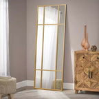 Dovelina Rectangle Metal Windowpane Mirror Decorative Wall Mirror Large Hanging Mirror