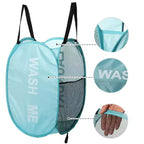 Cesto de ropa plegable de malla, negro/azul/verde/rosa, 75L, para 1 persona