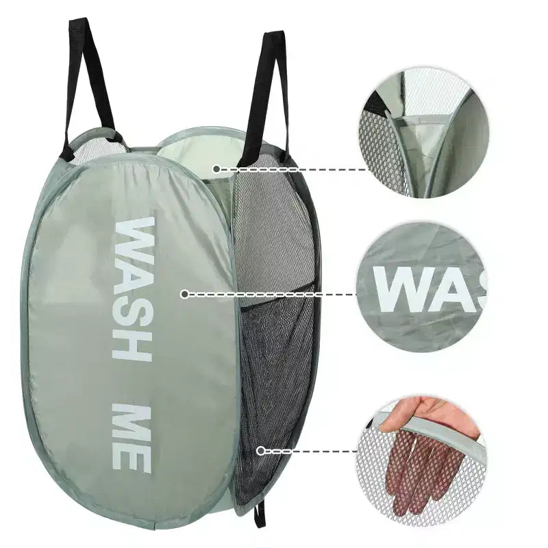 Cesto de ropa plegable de malla, negro/azul/verde/rosa, 75L, para 1 persona