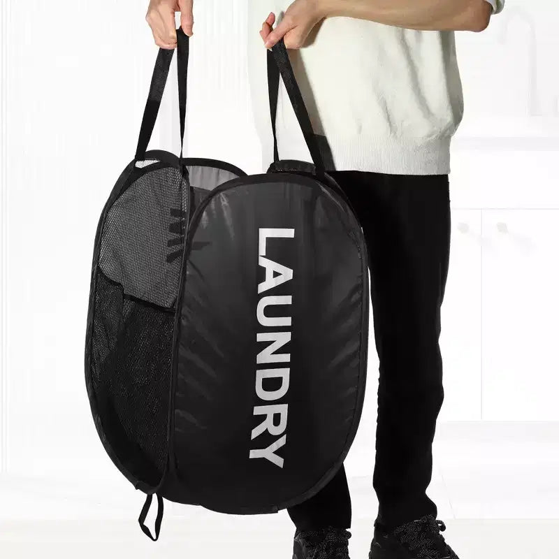 Cesto de ropa plegable de malla, negro/azul/verde/rosa, 75L, para 1 persona