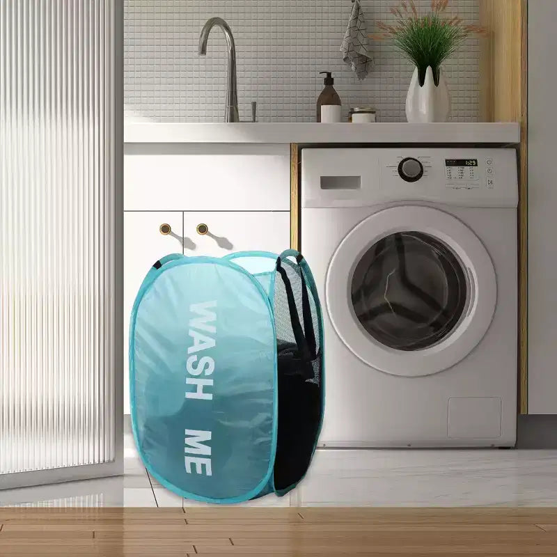 Cesto de ropa plegable de malla, negro/azul/verde/rosa, 75L, para 1 persona