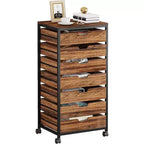 Tribesigns 7-Tier Drawer Chest, Wood Storage Dresser Cabinet with Wheels