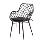 Juego de comedor de 5 piezas para 4 personas de ratán negro y madera