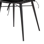 Juego de comedor de 5 piezas para 4 personas de ratán negro y madera