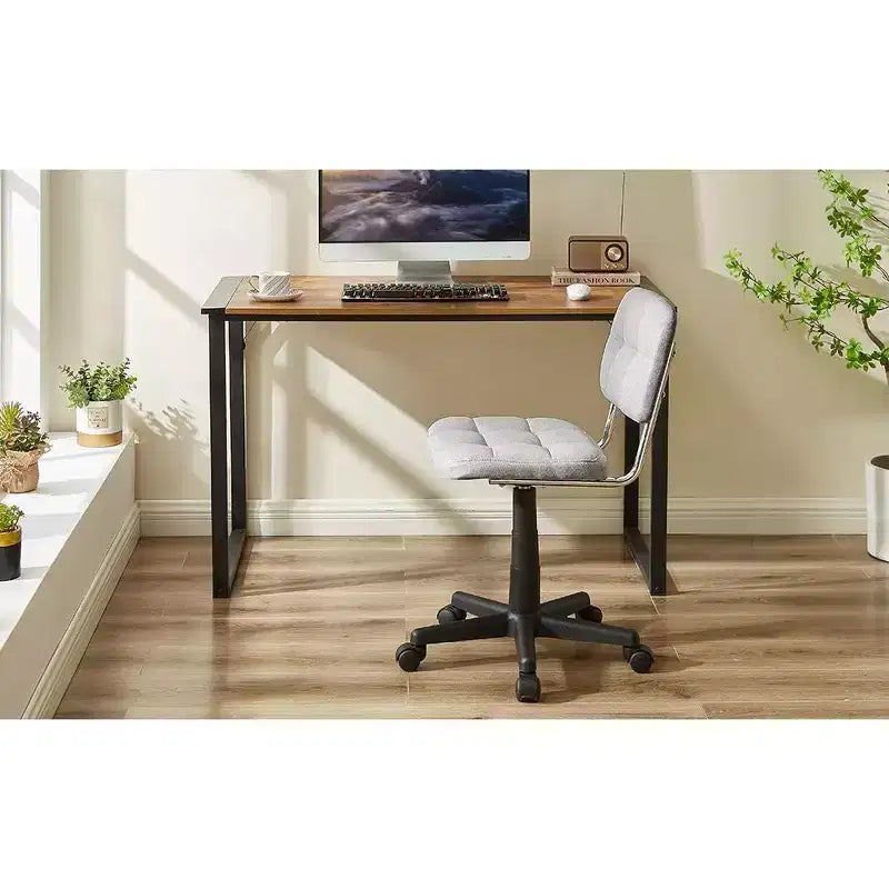 Silla de oficina giratoria sin brazos, gris/blanco, regulable en altura, para 1 persona