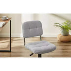 Silla de oficina giratoria sin brazos, gris/blanco, regulable en altura, para 1 persona