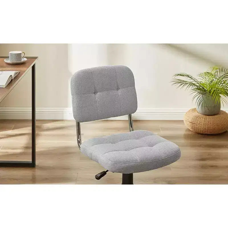Silla de oficina giratoria sin brazos, gris/blanco, regulable en altura, para 1 persona