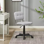 Silla de oficina giratoria sin brazos, gris/blanco, regulable en altura, para 1 persona