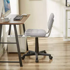 Silla de oficina giratoria sin brazos, gris/blanco, regulable en altura, para 1 persona