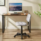 Silla de oficina giratoria sin brazos, gris/blanco, regulable en altura, para 1 persona