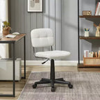 Silla de oficina giratoria sin brazos, gris/blanco, regulable en altura, para 1 persona
