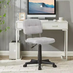 Silla de oficina giratoria sin brazos, gris/blanco, regulable en altura, para 1 persona