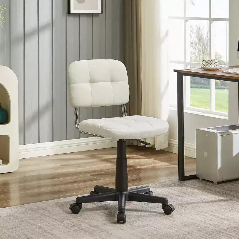 Silla de oficina giratoria sin brazos, gris/blanco, regulable en altura, para 1 persona