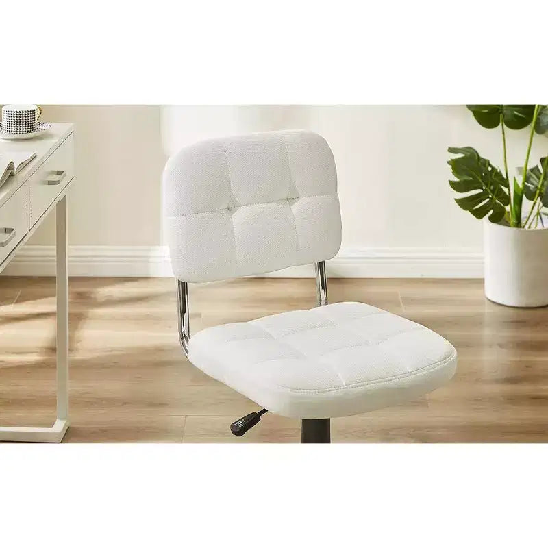 Silla de oficina giratoria sin brazos, gris/blanco, regulable en altura, para 1 persona