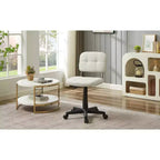 Silla de oficina giratoria sin brazos, gris/blanco, regulable en altura, para 1 persona