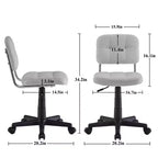 Silla de oficina giratoria sin brazos, gris/blanco, regulable en altura, para 1 persona
