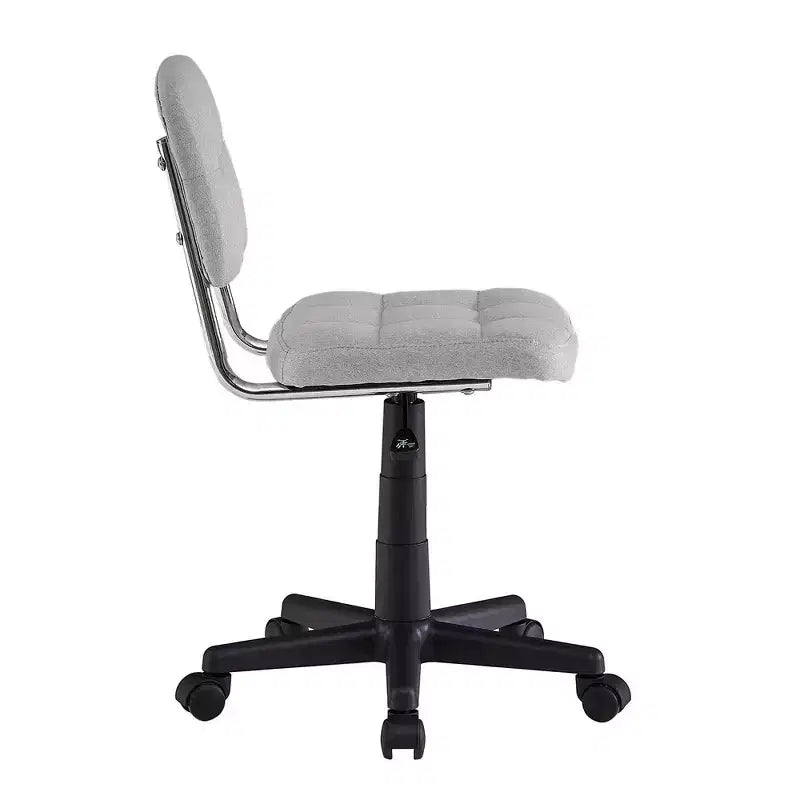 Silla de oficina giratoria sin brazos, gris/blanco, regulable en altura, para 1 persona