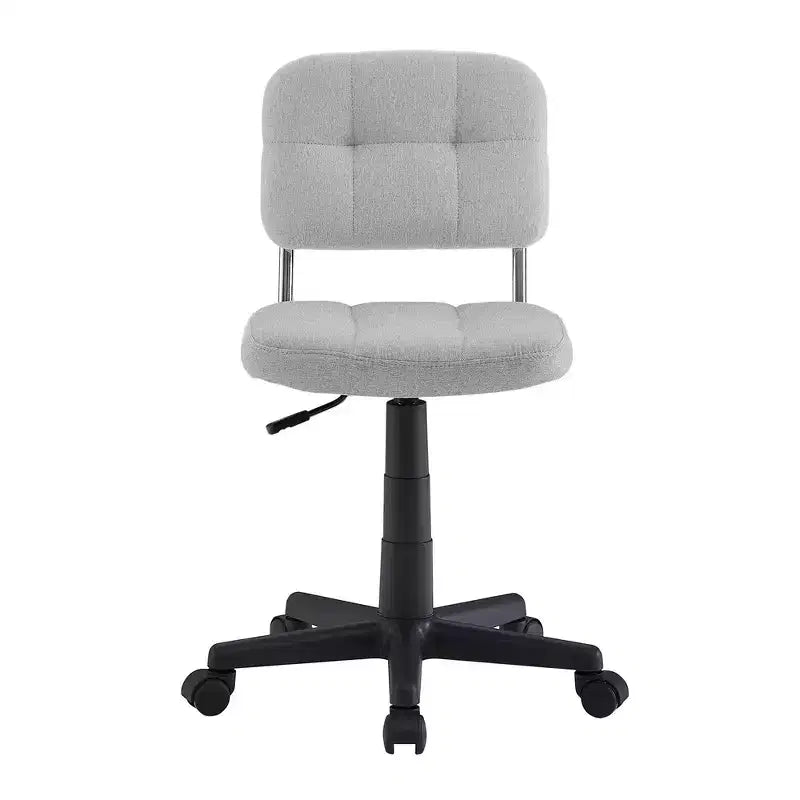 Silla de oficina giratoria sin brazos, gris/blanco, regulable en altura, para 1 persona