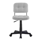 Silla de oficina giratoria sin brazos, gris/blanco, regulable en altura, para 1 persona