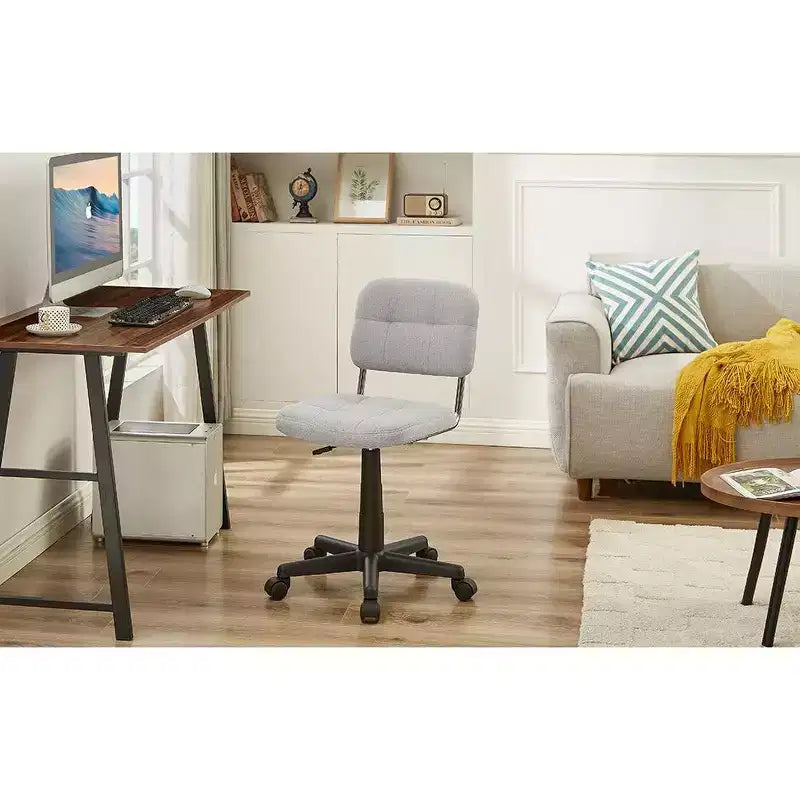 Silla de oficina giratoria sin brazos, gris/blanco, regulable en altura, para 1 persona