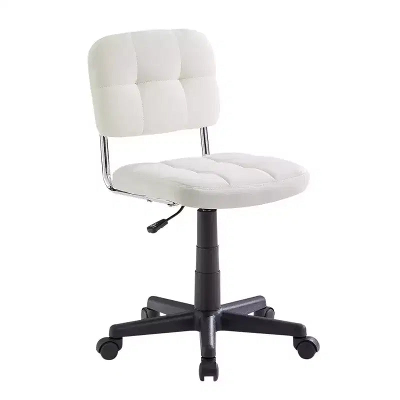Silla de oficina giratoria sin brazos, gris/blanco, regulable en altura, para 1 persona