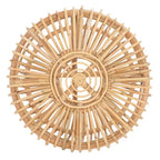 Mesa auxiliar redonda de ratán, negra/miel natural, 1 pieza