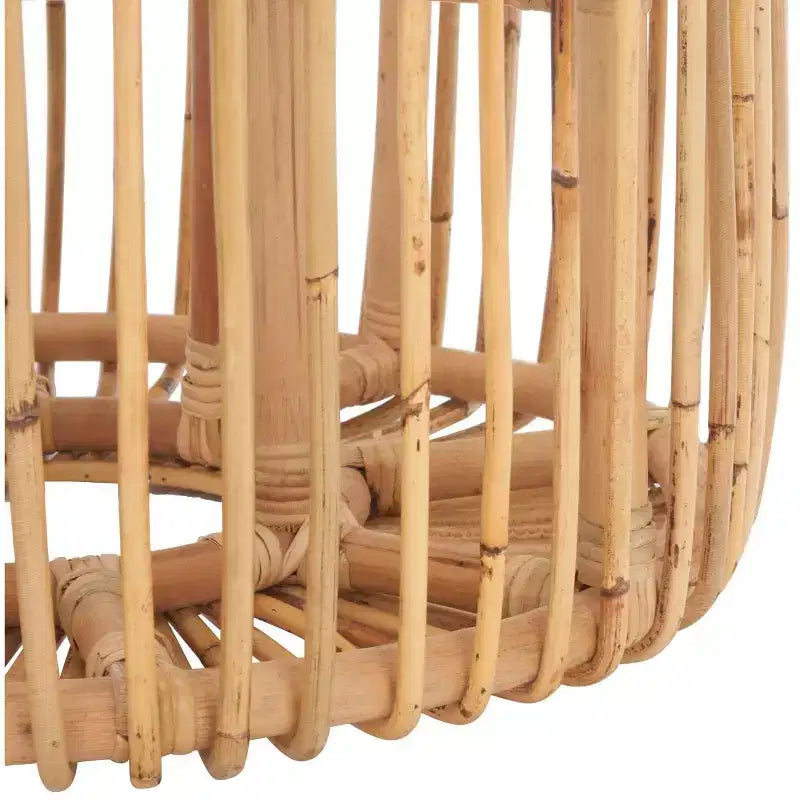 Mesa auxiliar redonda de ratán, negra/miel natural, 1 pieza