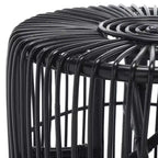 Mesa auxiliar redonda de ratán, negra/miel natural, 1 pieza