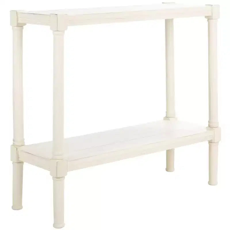 Mesa consola con estante abierto – Marrón / Blanco envejecido