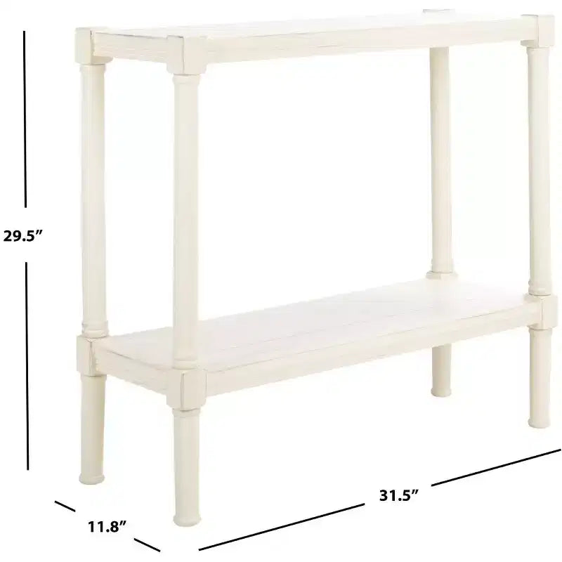 Mesa consola con estante abierto – Marrón / Blanco envejecido