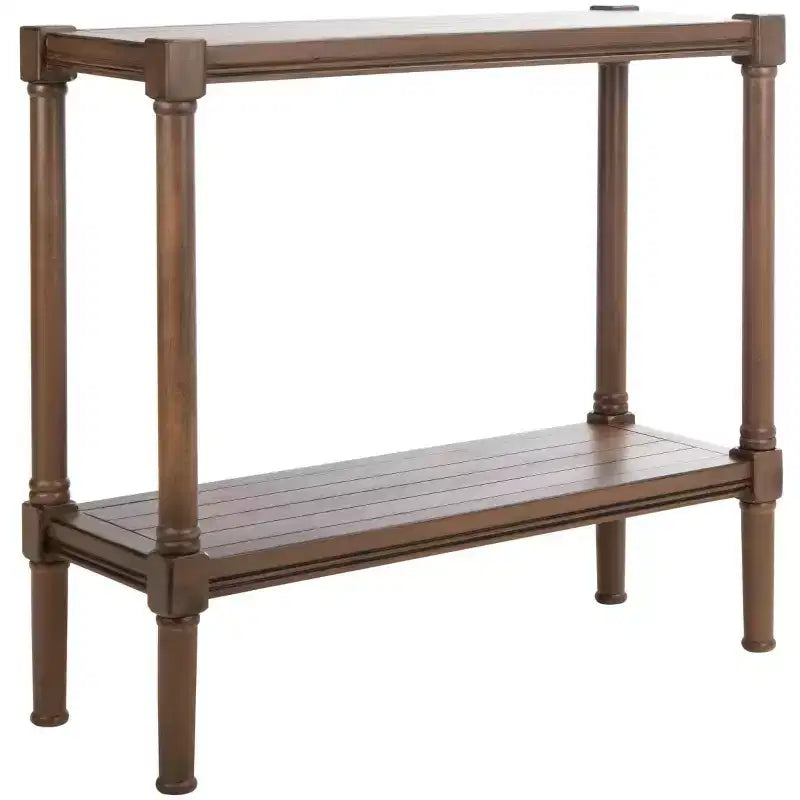 Mesa consola con estante abierto – Marrón / Blanco envejecido