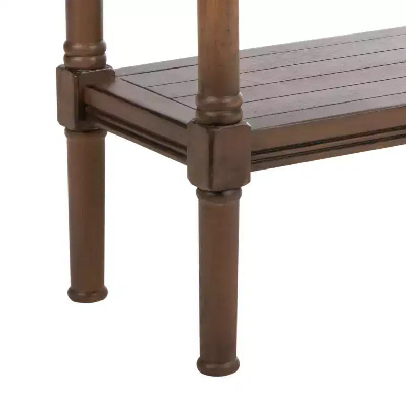 Mesa consola con estante abierto – Marrón / Blanco envejecido