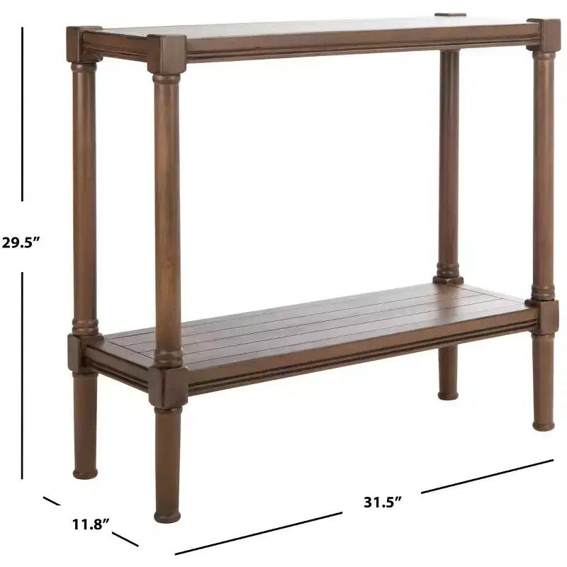 Mesa consola con estante abierto – Marrón / Blanco envejecido