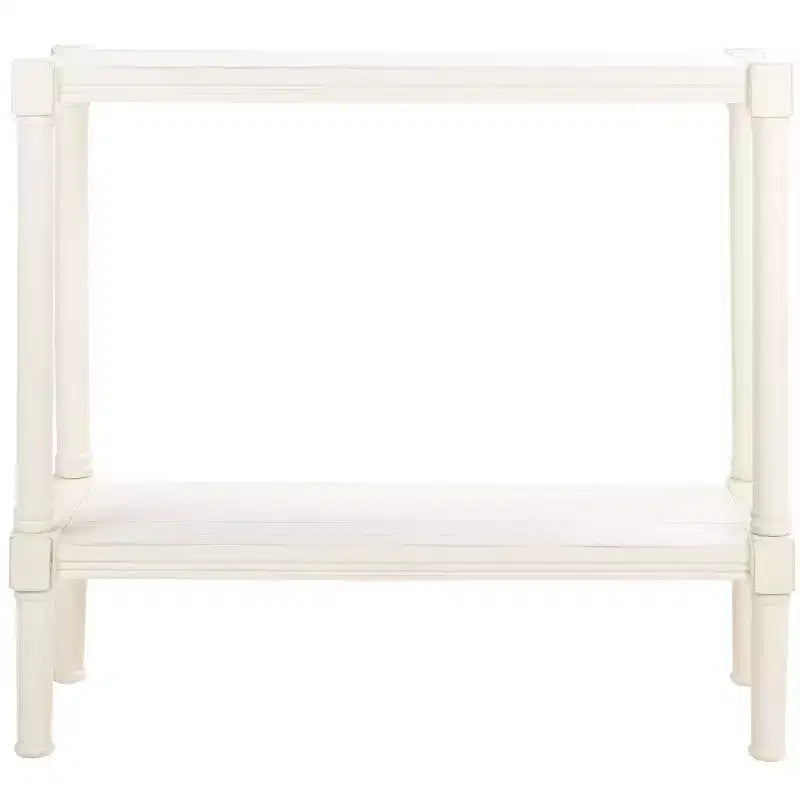 Mesa consola con estante abierto – Marrón / Blanco envejecido