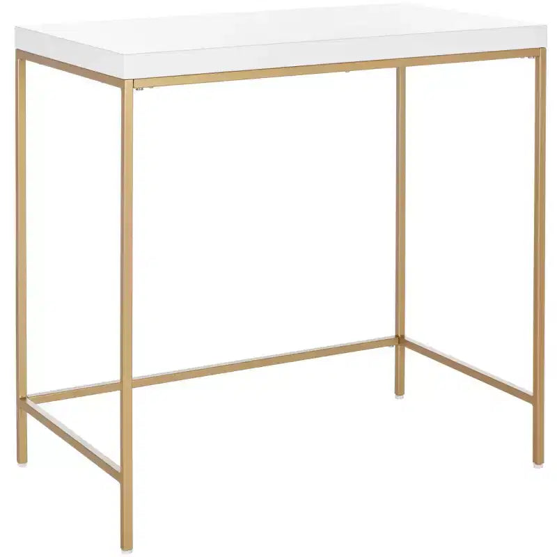 Escritorio de escritura blanco y dorado, 1 persona