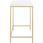 Escritorio de escritura blanco y dorado, 1 persona