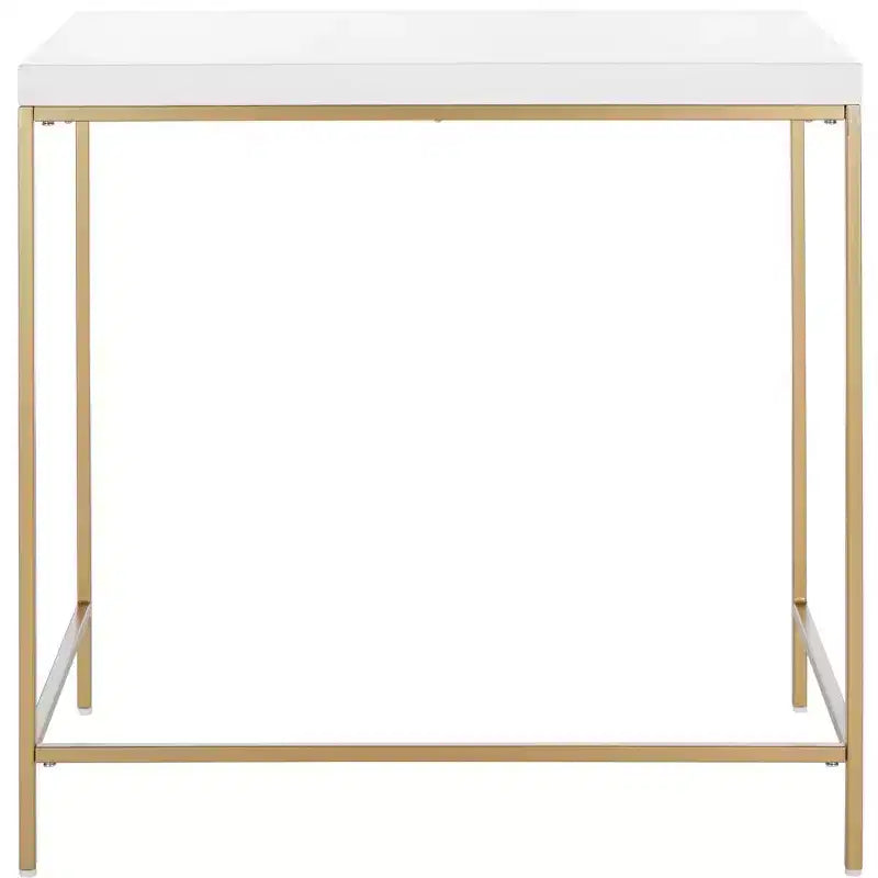 Escritorio de escritura blanco y dorado, 1 persona