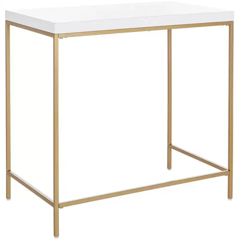 Escritorio de escritura blanco y dorado, 1 persona