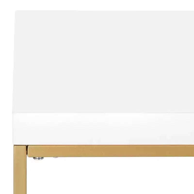 Escritorio de escritura blanco y dorado, 1 persona