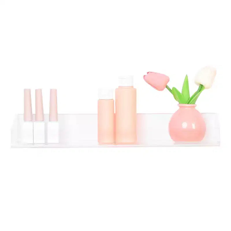 Estante de pared flotante de acrílico transparente, 15"x4"x2", juego de 2